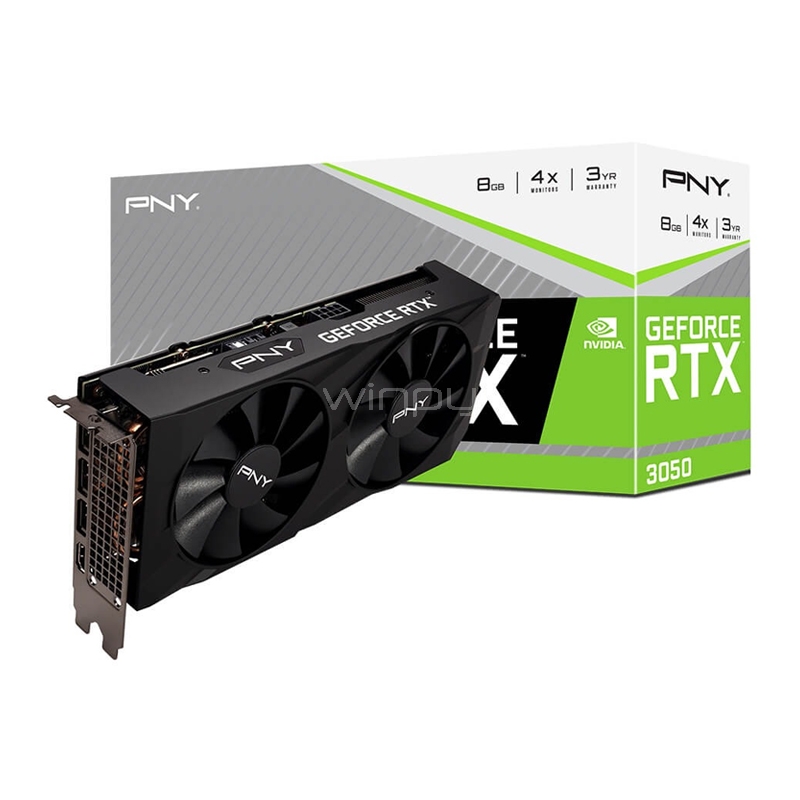 Tarjeta gráfica PNY GeForce RTX 3050 VERTO Dual Fan Edition de 8GB GDDR6