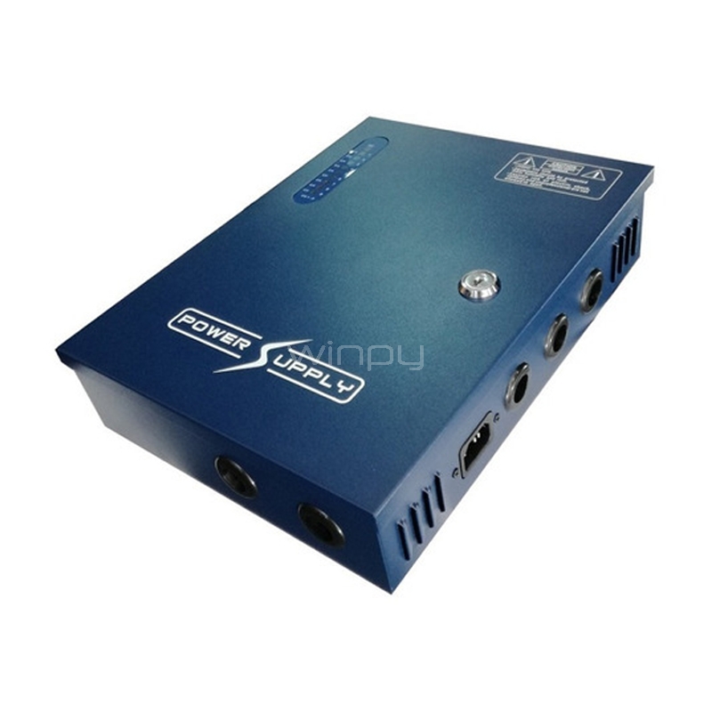 Fuente de Poder Folksafe para Sistema CCTV (10A/ 12V, 9 canales de salida, LED/Fusible PTC)