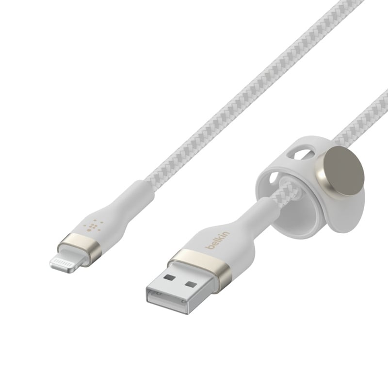 Cable Belkin BOOST CHARGE PRO Flex de 1 Metro (USB-A a Ligthing, Blanco)