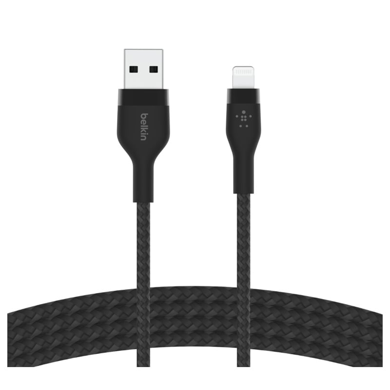 Cable Belkin BOOST CHARGE PRO Flex de 1 Metro (USB-A a Ligthing, Negro)