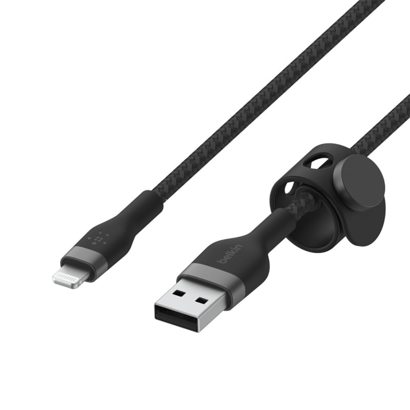 Cable Belkin BOOST CHARGE PRO Flex de 1 Metro (USB-A a Ligthing, Negro)