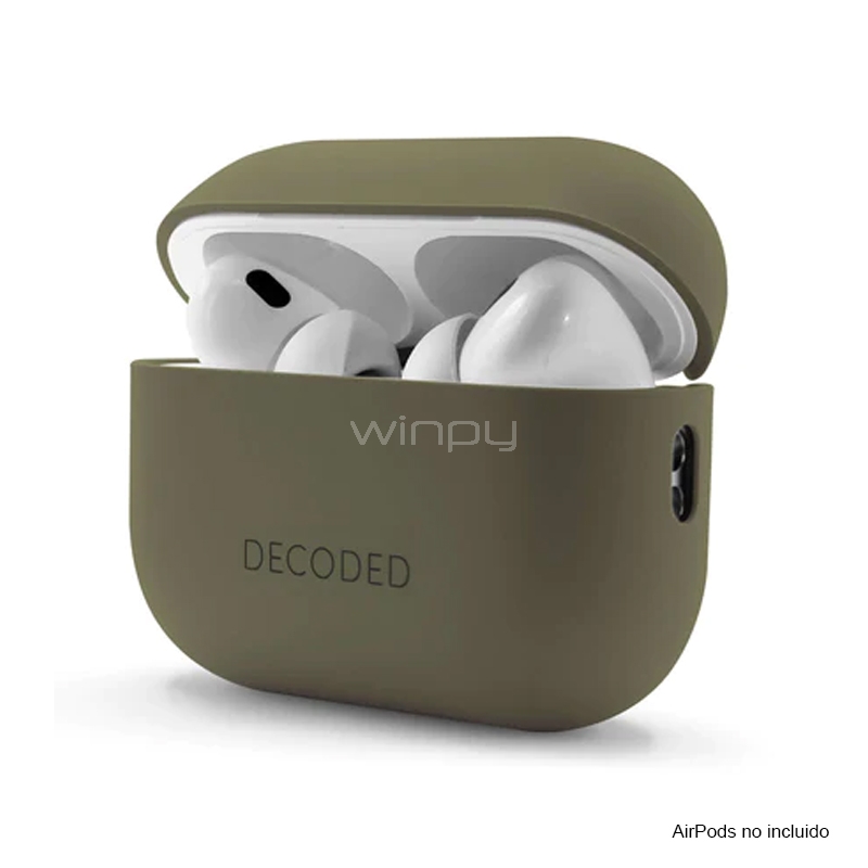 Funda Decoded Silicone AirCase Pro Matt para AirPods Pro 1/ 2 (Verde Olivo)