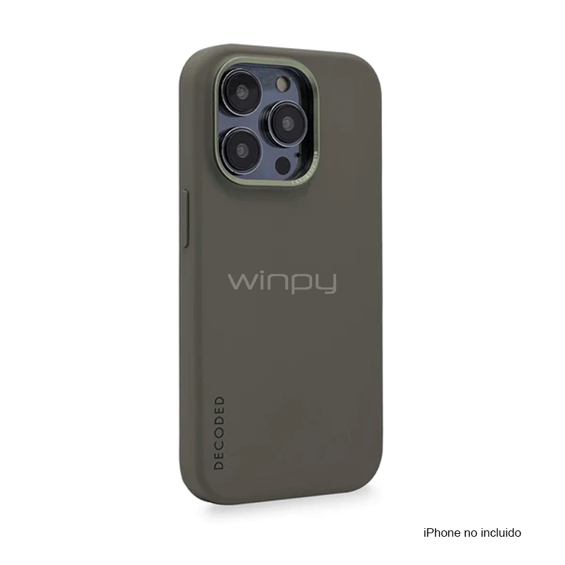 Funda Decoded para iPhone 14 Pro Max (MagSafe, Silicona, Verde Olivo)