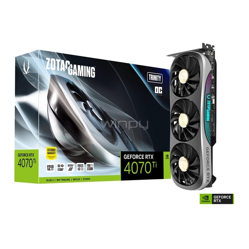 tarjeta de video zotac geforce rtx 4070 ti trinity oc de 12gb gddr6x