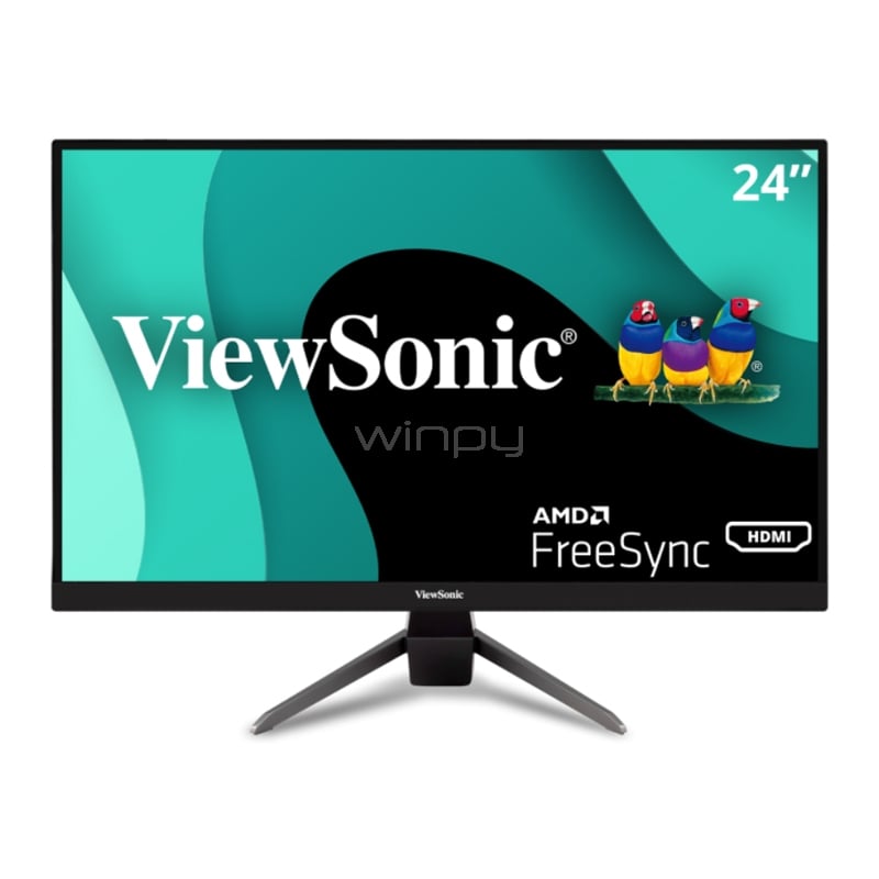 Monitor Gamer ViewSonic VX2467-MHD de 24“ (MVA, Full HD, 1ms, 75 Hz, D-Port+HDMI+VGA, FreeSync, Vesa)