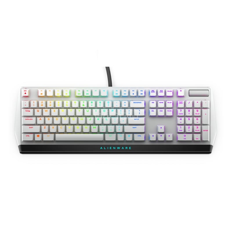Teclado Gamer Alienware 510K RGB (Switch Cherry MX Red, Inglés, Blanco)