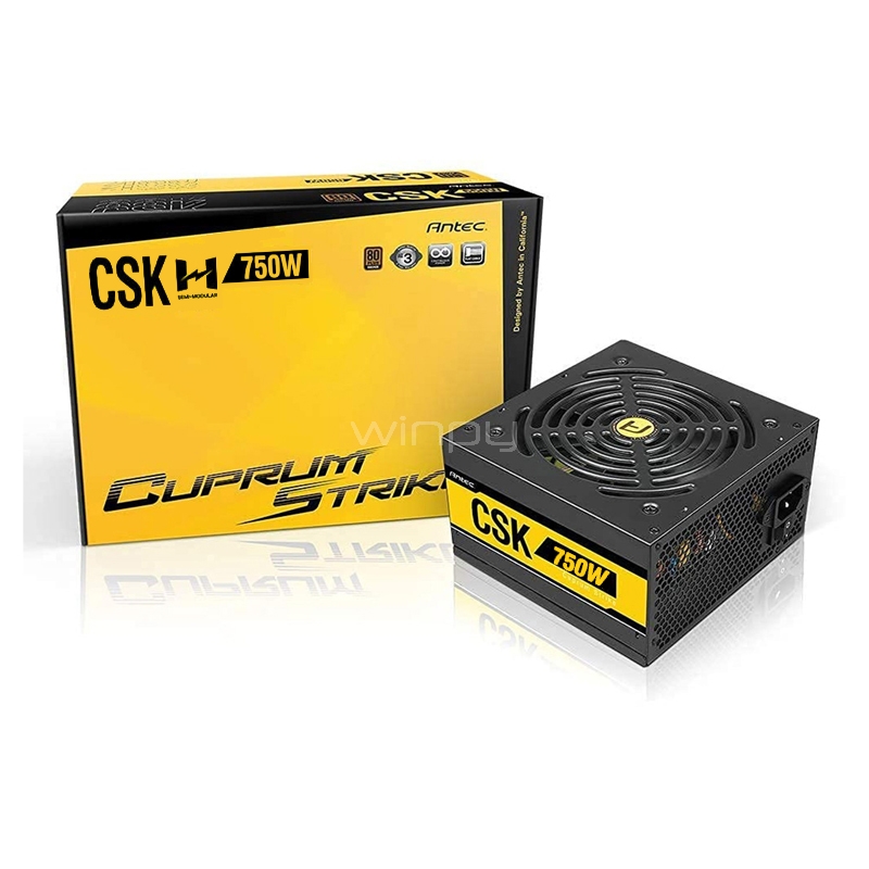 Fuente de Poder Antec Cuprum Strike CSK de 750W (Certificado 80+ Bronce, ATX)
