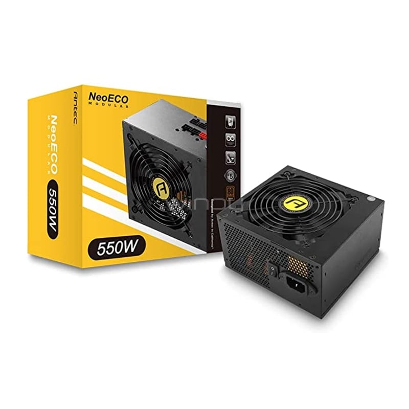 Fuente de Poder Antec NeoECO v2 de 550W (Semi-Modular, Certificado 80+ Bronce, ATX)
