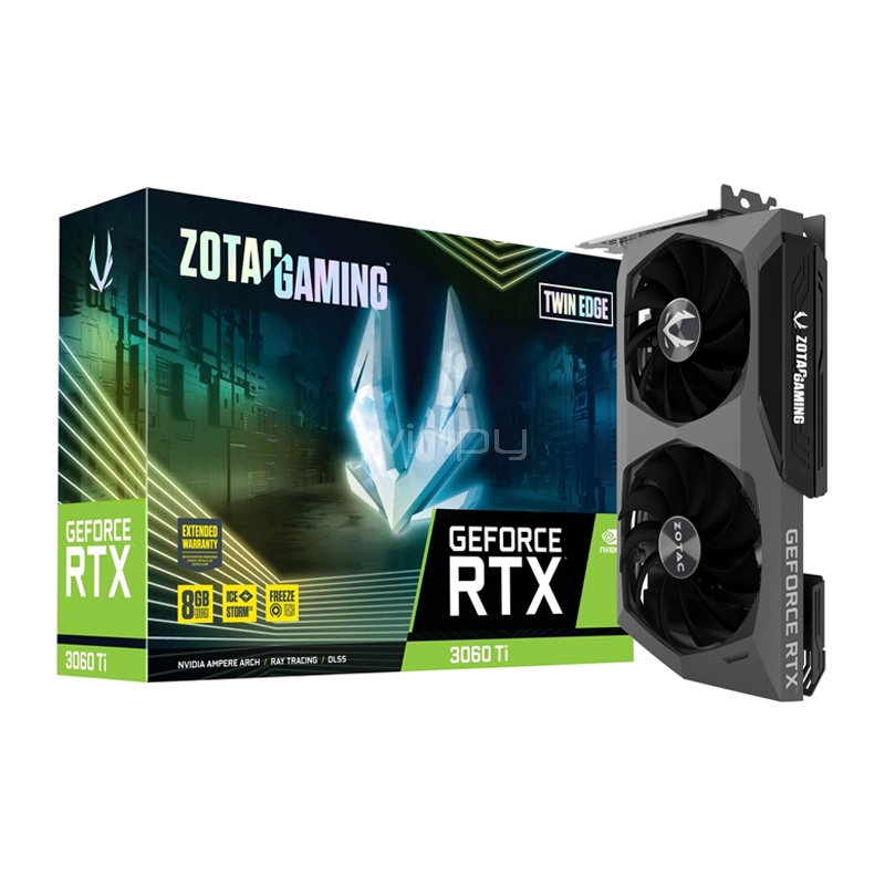 tarjeta de video zotac gaming geforce rtx 3060 ti twin edge de 8gb gddr6x
