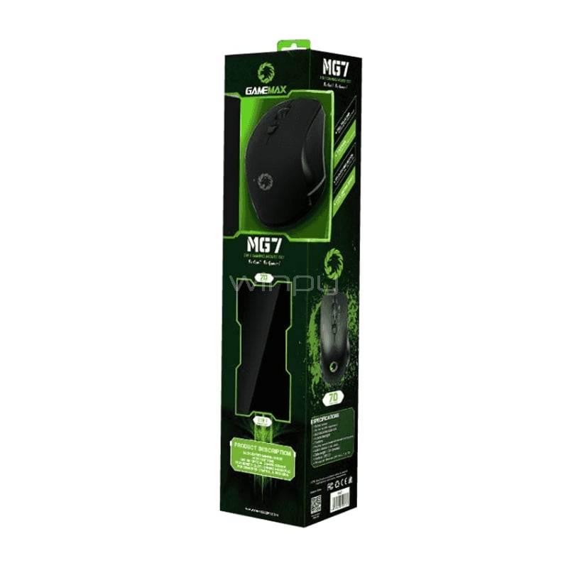 Kit Mouse + MousePad Gamer GameMax MG7 (3.200dpi, 28 x 24cm)