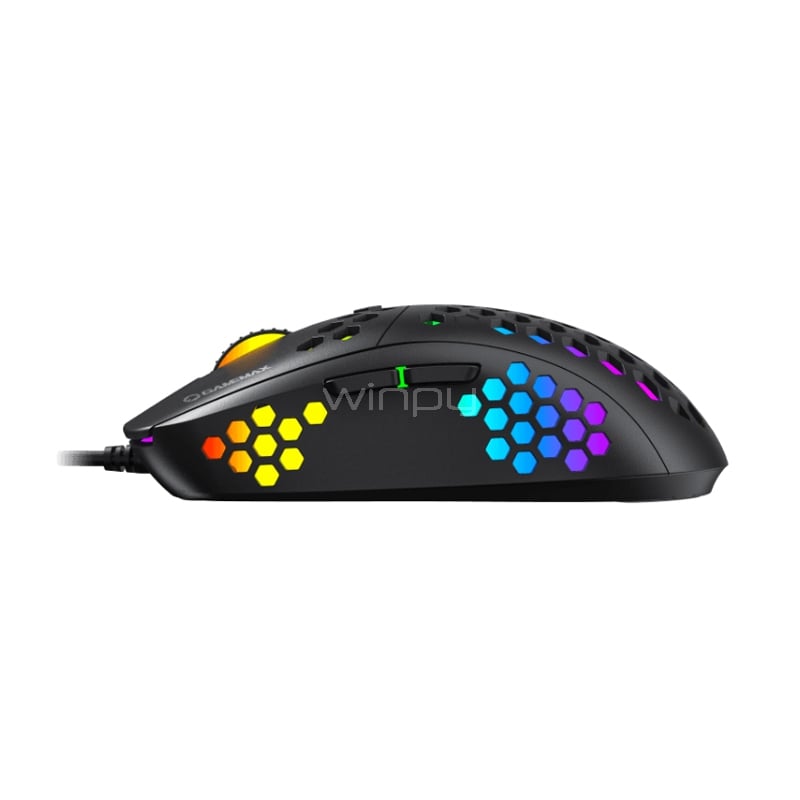 Mouse Gamer GameMax MG8 RGB (Sensor SPCP 199, 6.400dpi, Negro)
