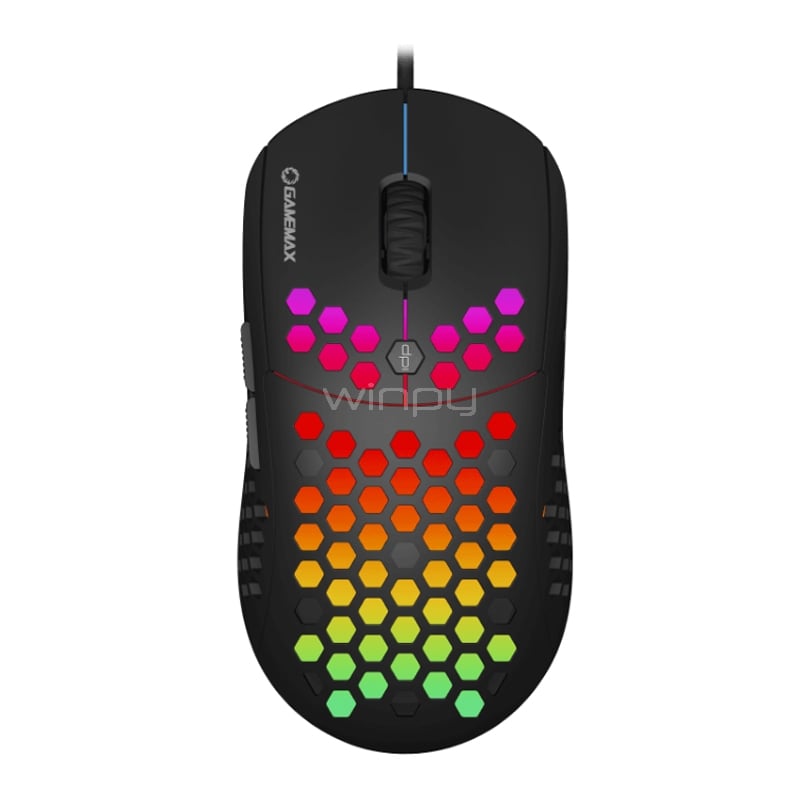 Mouse Gamer GameMax MG8 RGB (Sensor SPCP 199, 6.400dpi, Negro)