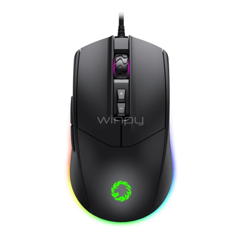 Mouse Gamer GameMax MG3 Black RGB (Sensor SPCP 199, 6.400dpi, Negro)