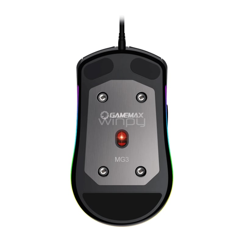 Mouse Gamer GameMax MG3 Black RGB (Sensor SPCP 199, 6.400dpi, Negro)