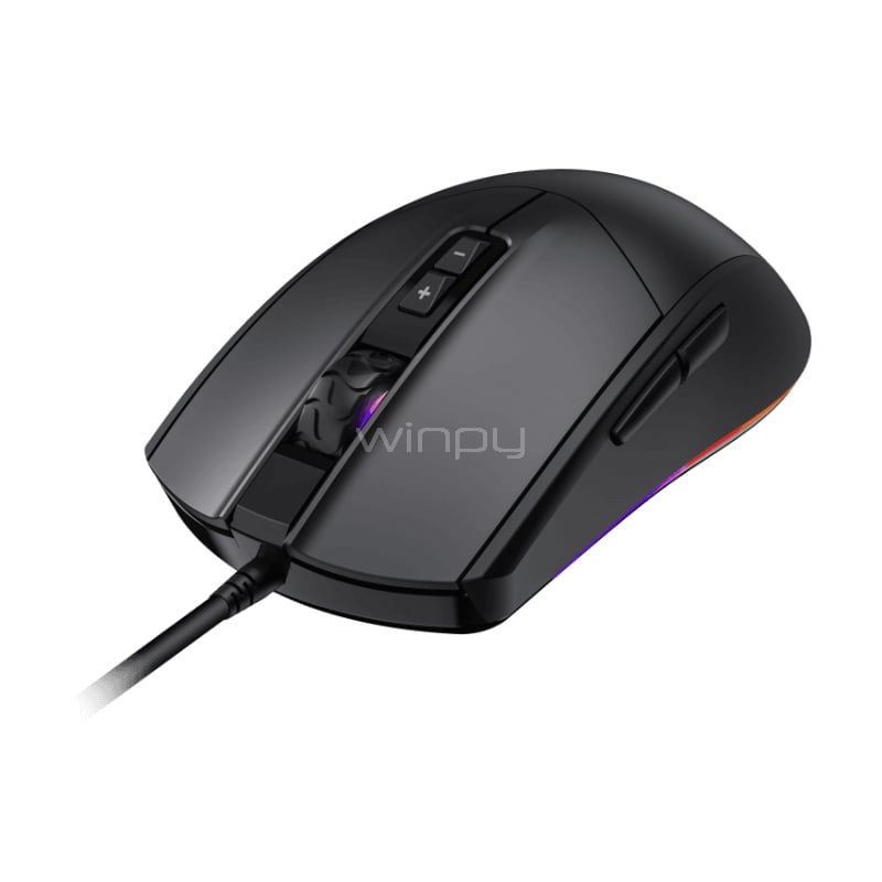 Mouse Gamer GameMax MG3 Black RGB (Sensor SPCP 199, 6.400dpi, Negro)