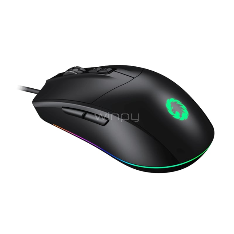 Mouse Gamer GameMax MG3 Black RGB (Sensor SPCP 199, 6.400dpi, Negro)