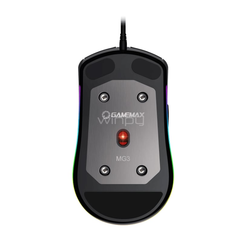 Mouse Gamer GameMax MG3 Grey RGB (Sensor SPCP 199, 6.400dpi, Gris)