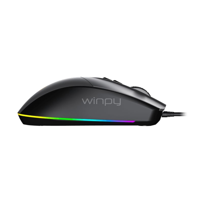 Mouse Gamer GameMax MG3 Grey RGB (Sensor SPCP 199, 6.400dpi, Gris)