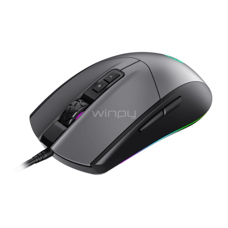 Mouse Gamer GameMax MG3 Grey RGB (Sensor SPCP 199, 6.400dpi, Gris)