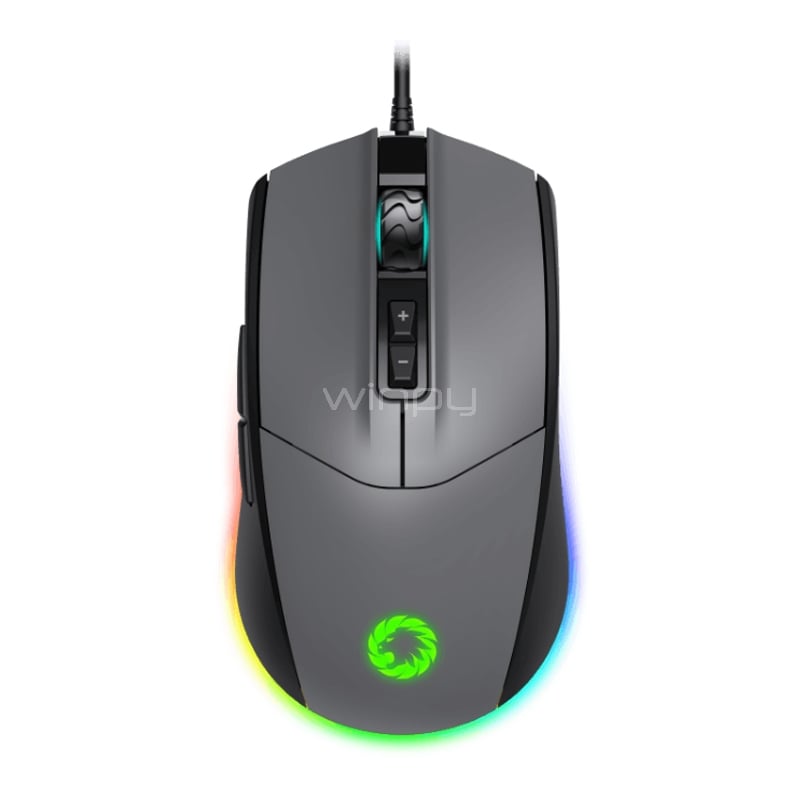 Mouse Gamer GameMax MG3 Grey RGB (Sensor SPCP 199, 6.400dpi, Gris)