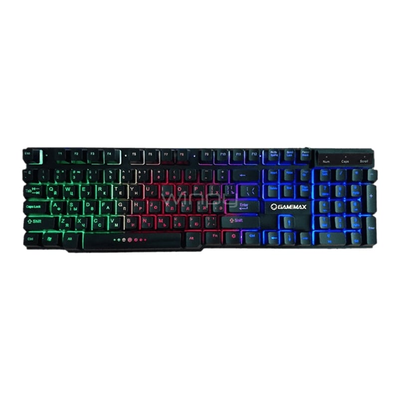 Teclado Gamer GameMax K207 Iluminación LED (Semi-Mecánico, Negro)
