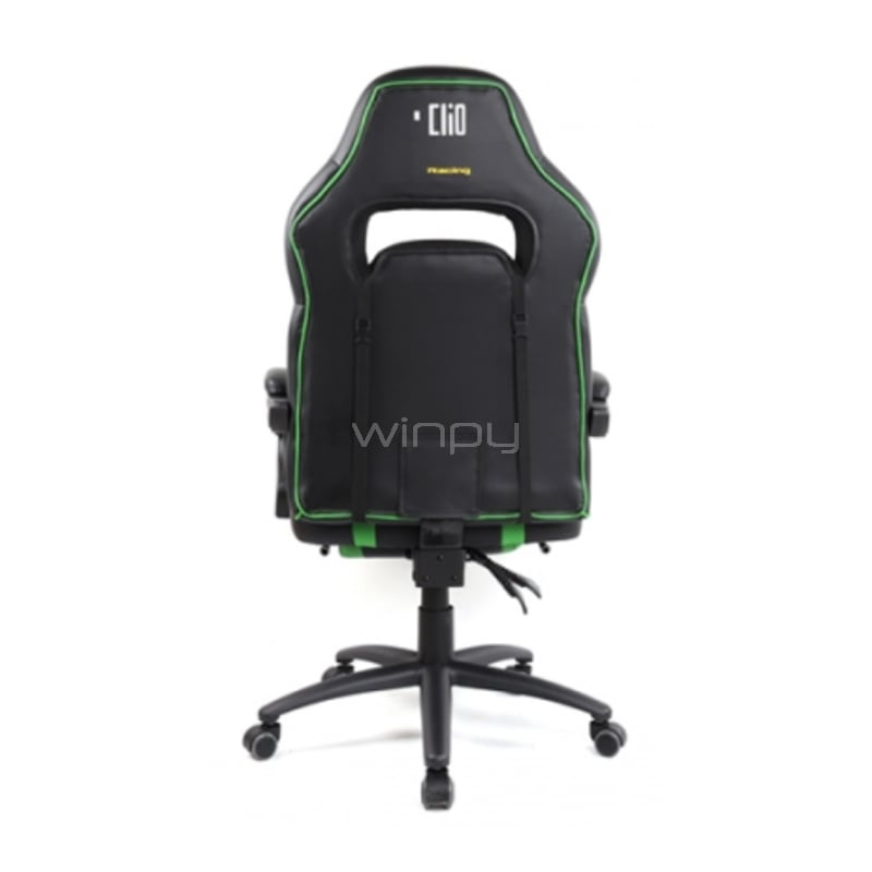 Silla Gamer Clio Kaiteki (Ajustable, hasta 150Kg, Negro/Verde)