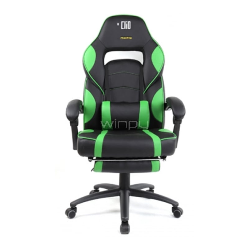 Silla Gamer Clio Kaiteki (Ajustable, hasta 150Kg, Negro/Verde)