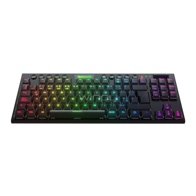 Teclado Mecánico Redragon Horus K621 TKL RGB (Switch Red, Dongle USB/ Bluetooth, Español LA, Negro)