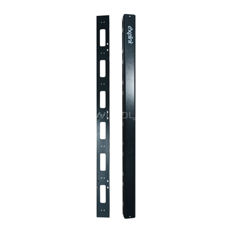 Ordenador de Cables Exelink 42U (Metálico, Negro)