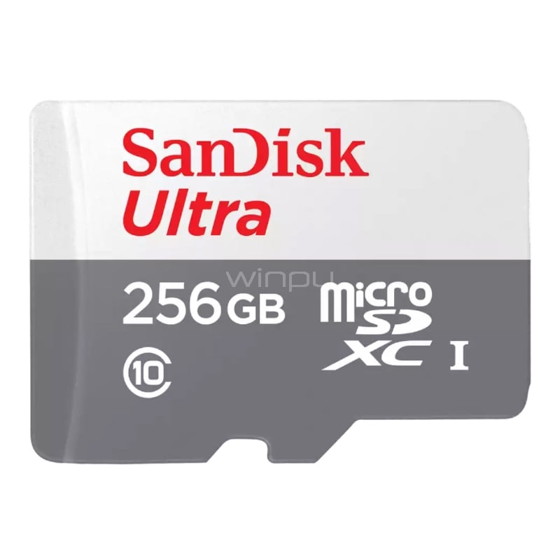 Tarjeta MicroSD SanDisk Ultra de 256GB (hasta 100MB/s, UHS-I, Class 10)