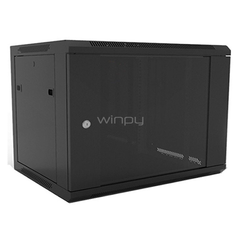 Rack de Muro Exelink 15U (60 x 60cm, Puerta de Vidrio, Negro)