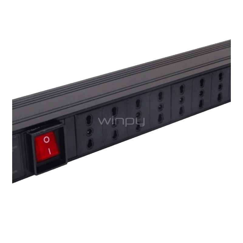 PDU Exelink de 6 Posiciones (Switch On/Off, Negro)