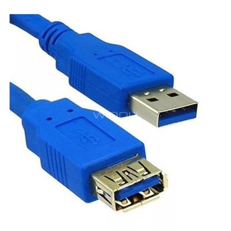 Cable Extensión USB Exelink de 3 metros (Macho a Hembra, Azul)