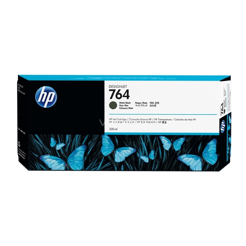 Cartucho de Tinta HP Designet 764 (300 ml, Negro Mate)