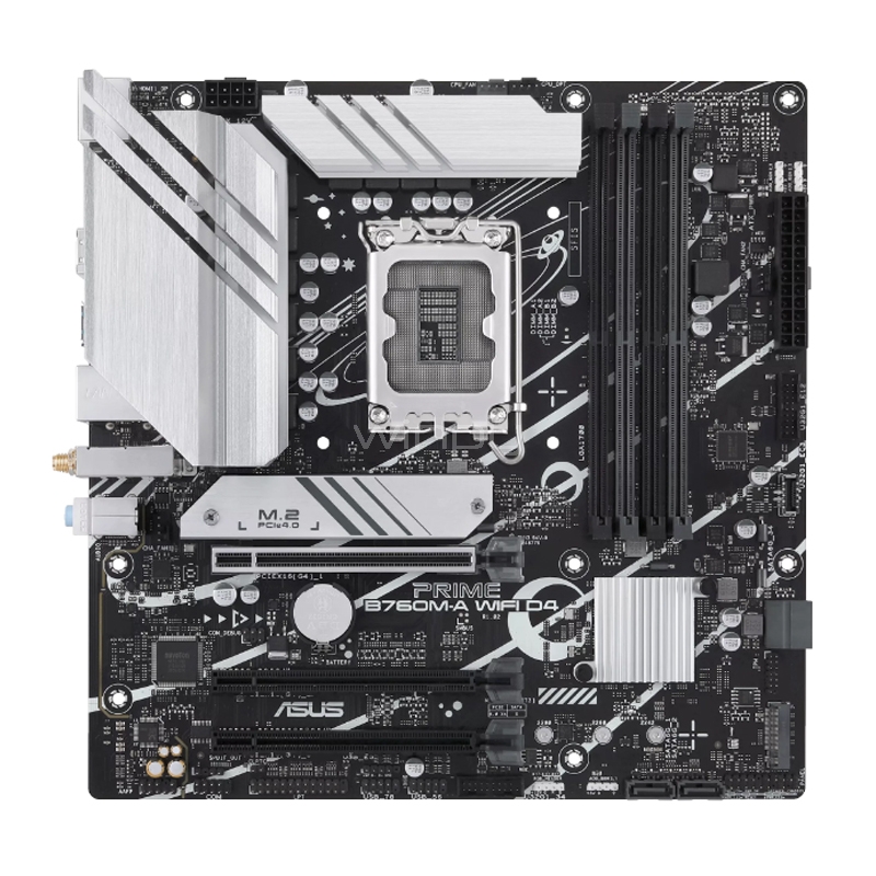 Placa Madre ASUS PRIME B760M-A WIFI D4 (LGA1700, DDR4 2133/5333MHz, M.2 x2, RGB, microATX)