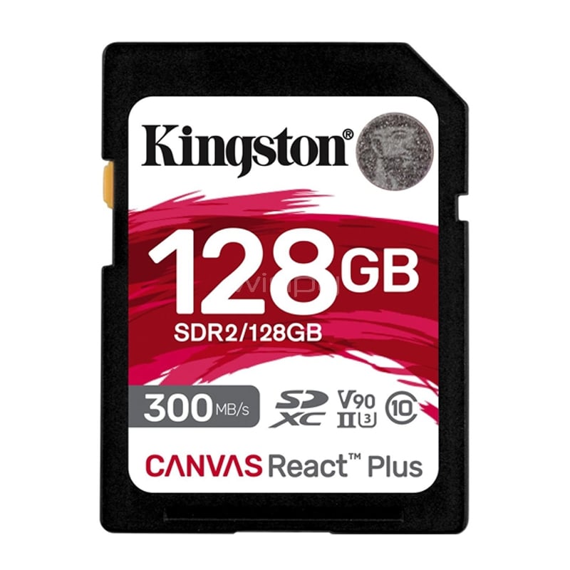 Tarjeta SD Kingston Canvas React Plus de 128GB (V90, UHS-II U3, Class10)