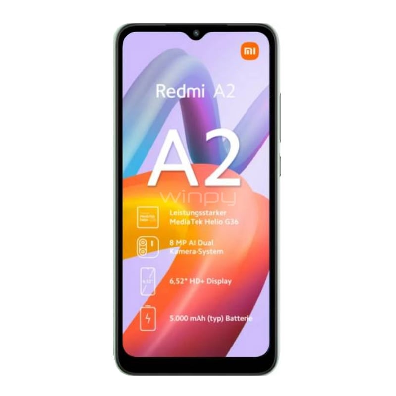Celular Xiaomi Redmi A2 US de 5.99“ (OctaCore, 2GB RAM, 32GB Internos, Verde)