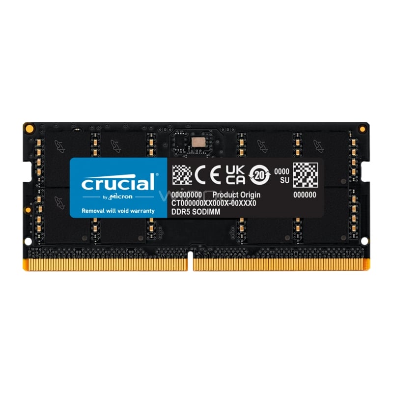 Memoria RAM Crucial de 32GB (DDR5, 5200MHz, CL42, 1.1V, SODIMM)