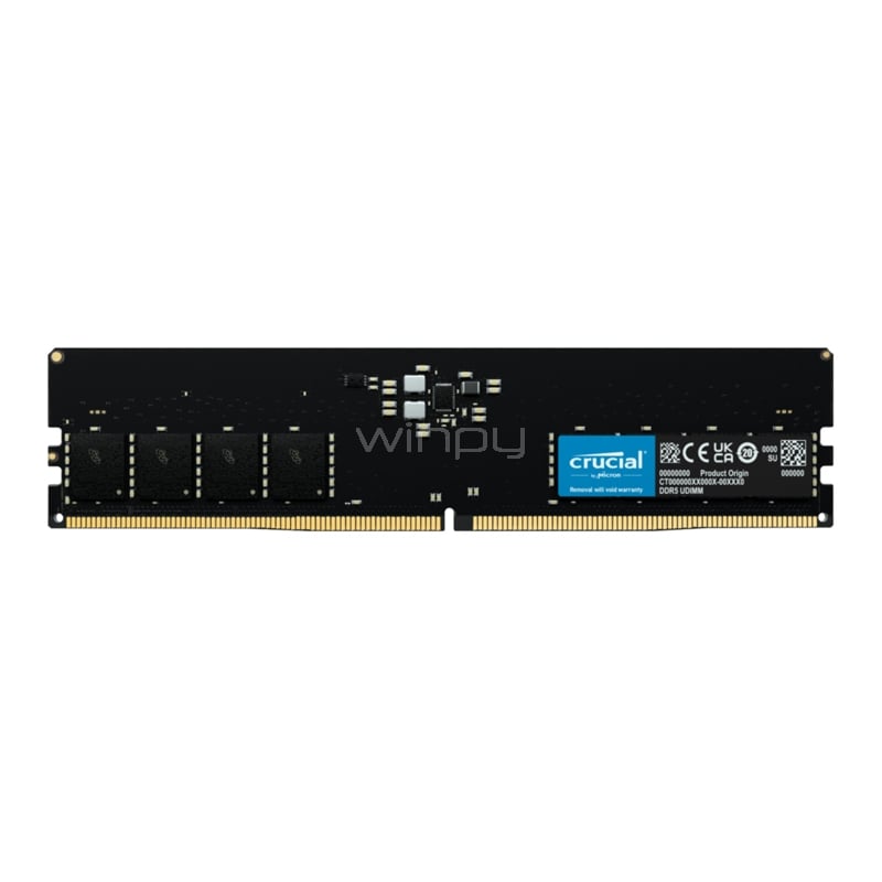 Memoria RAM Crucial de 32GB (DDR5, 4800MHz, CL40, 1.1V, DIMM)
