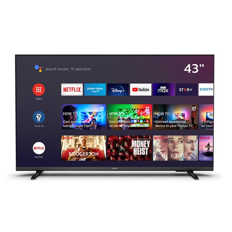 Televisor Philips SmartTV de 43“ (LED, Full HD, HDR10, HDMI+USB, Android TV)