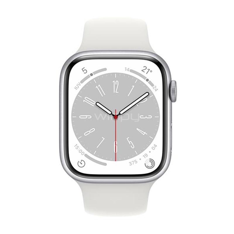 Apple Watch Series 8 de 41mm (OLED, GPS, Case Aluminio, Correa Deportiva Blanco estelar)