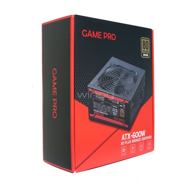 Fuente de Poder Game Pro de 600W (Certificada 80+ Bronze, ATX)