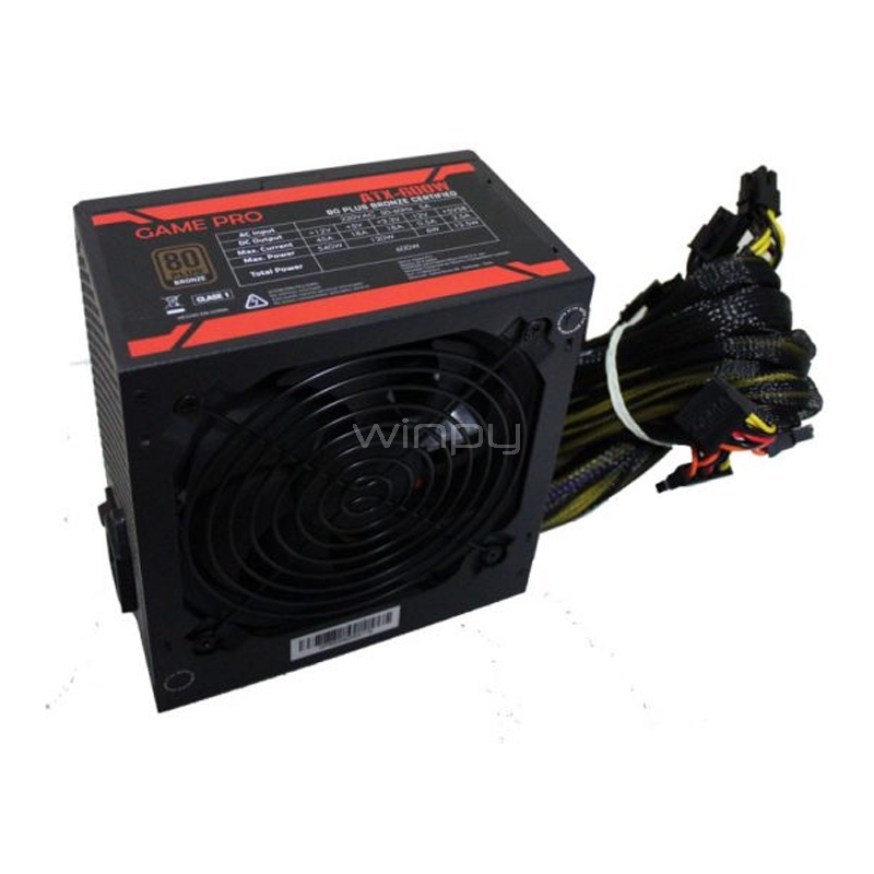 Fuente de Poder Game Pro de 600W (Certificada 80+ Bronze, ATX)