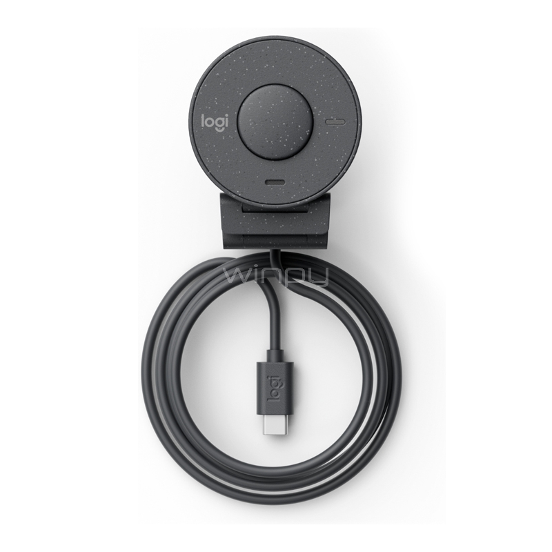 Webcam Logitech BRIO 300 (1080p@30fps, 2MP, Micrófono, USB-C, Grafito)