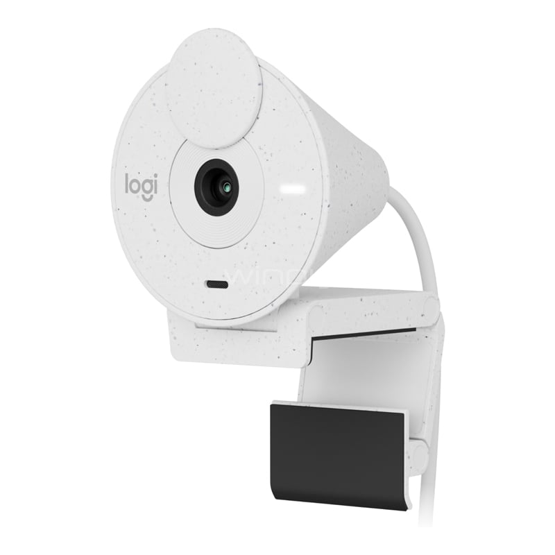 Webcam Logitech BRIO 300 (1080p@30fps, 2MP, Micrófono, USB-C, Blanco)