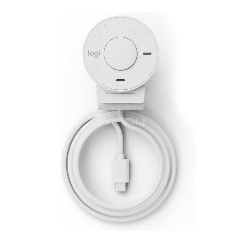 Webcam Logitech BRIO 300 (1080p@30fps, 2MP, Micrófono, USB-C, Blanco)