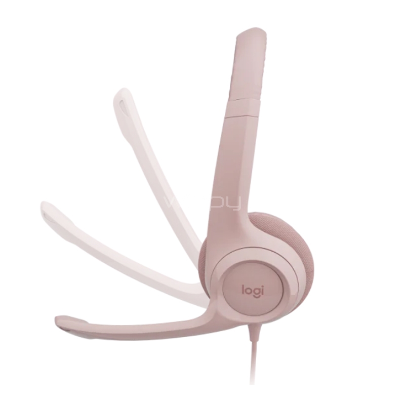 Audífonos Logitech H390 (USB-A, Rosado)