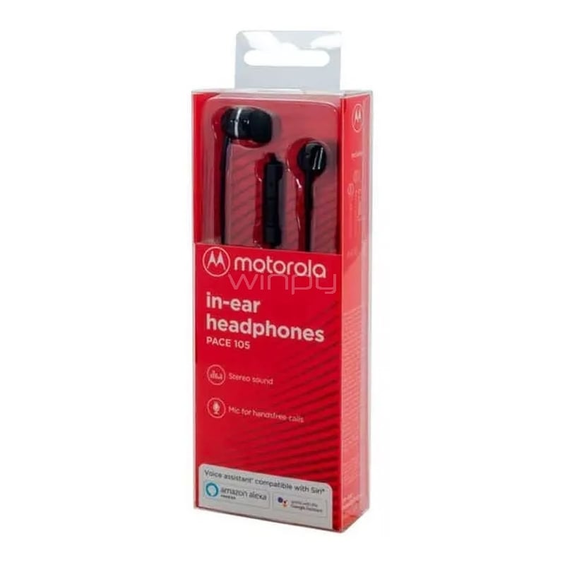 Audífonos Motorola EarBuds 105 (Jack 3.5mm, Negro)