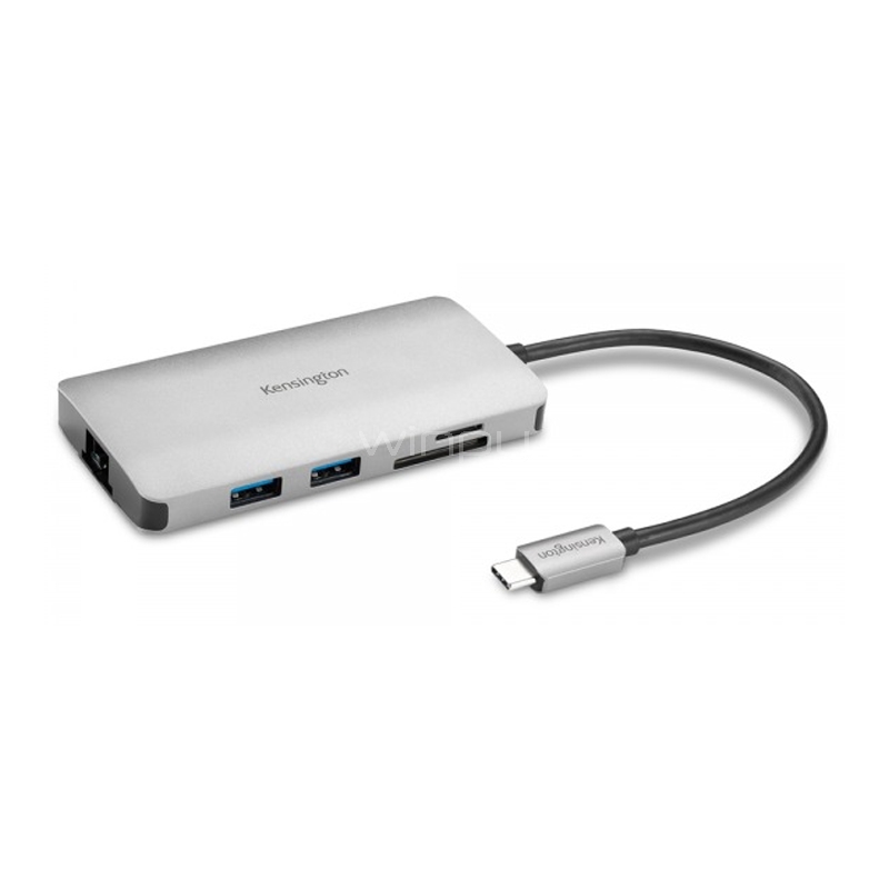 Adaptador Multipuerto Kensington UH1400P versión USB-C (HDMI, Ethernet, USB, SD/MicroSD, PD 85W)