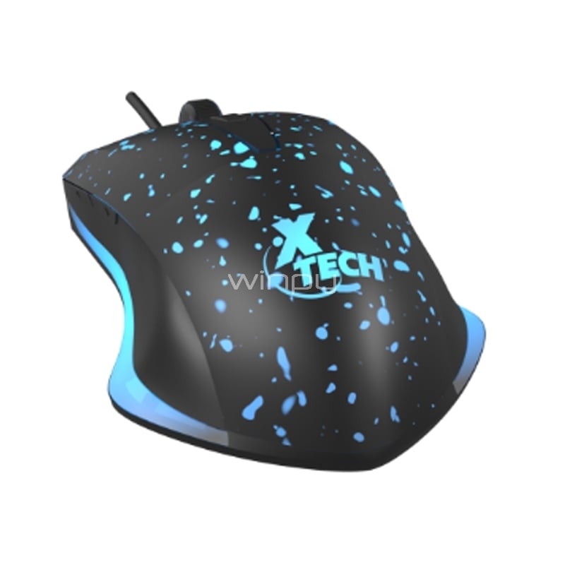 Mouse Gamer Xtech Ophidian (6 botones, 3.600dpi, LED Multicolor, Negro)